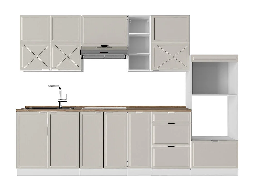 Pentry gråbeige/vit 280x60x81.6 fame-line