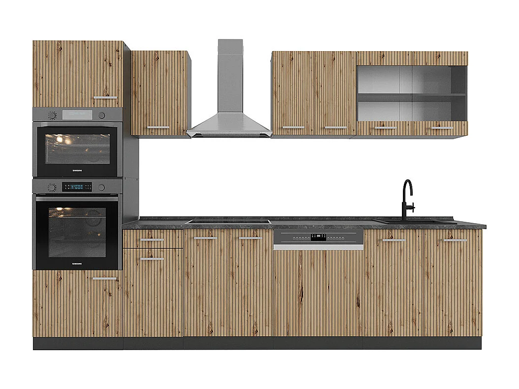 Küchenzeile artisan eiche/anthrazit 300x46x81.6 r-line