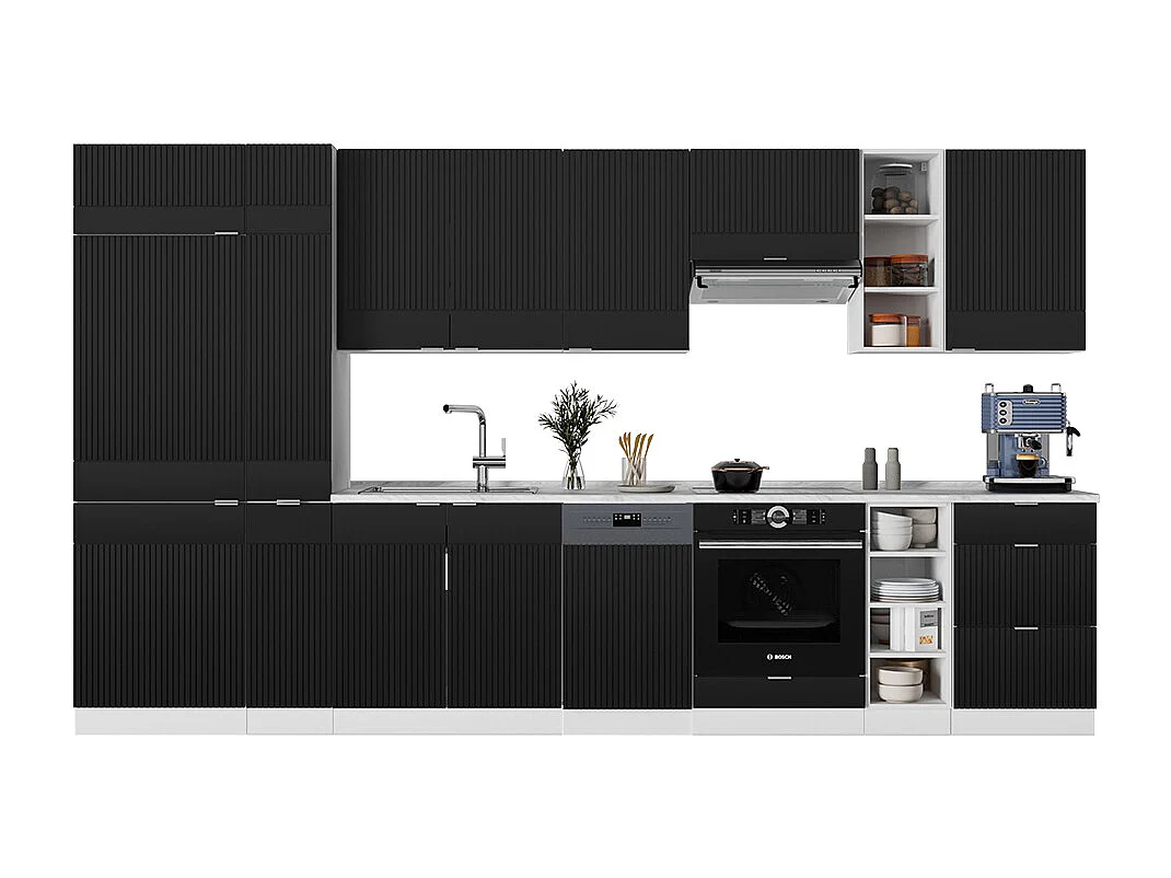 Cuisine noir rayé/blanc 355x60x81.6 fame-line