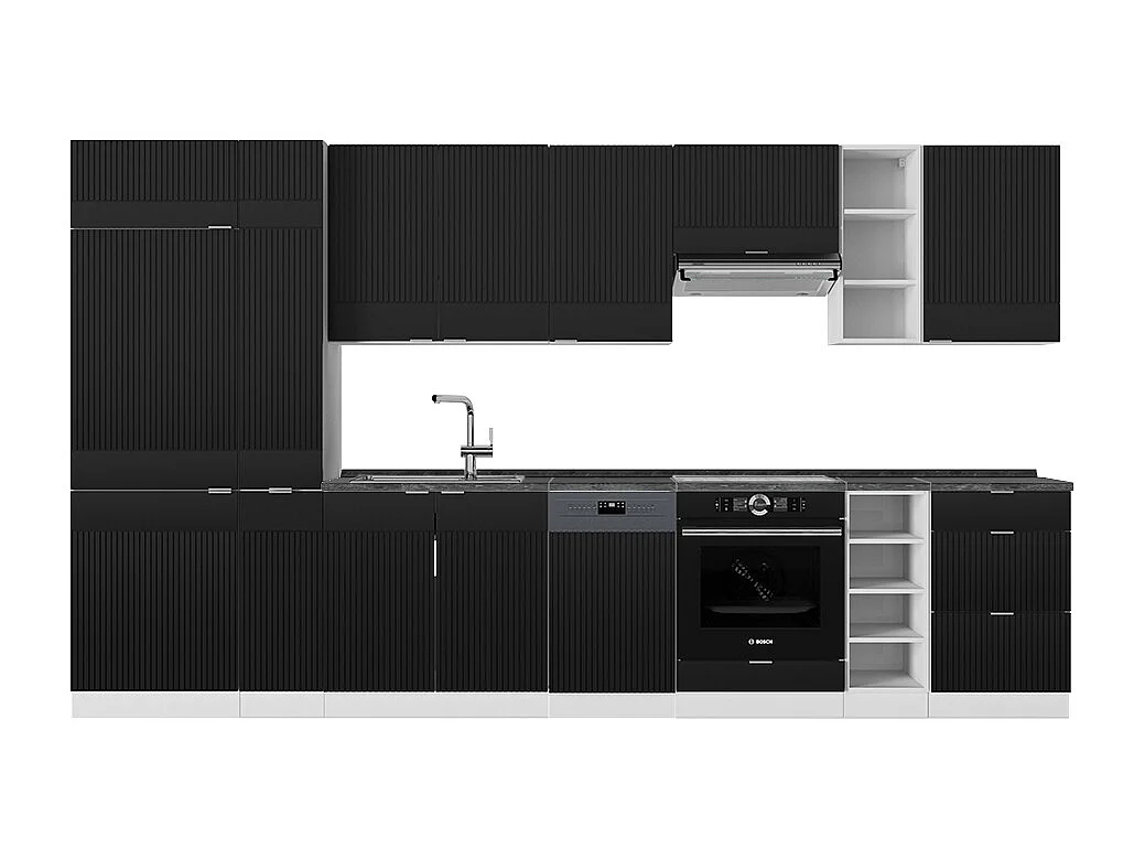 Pentry svart randig/vit 355x60x81.6 fame-line