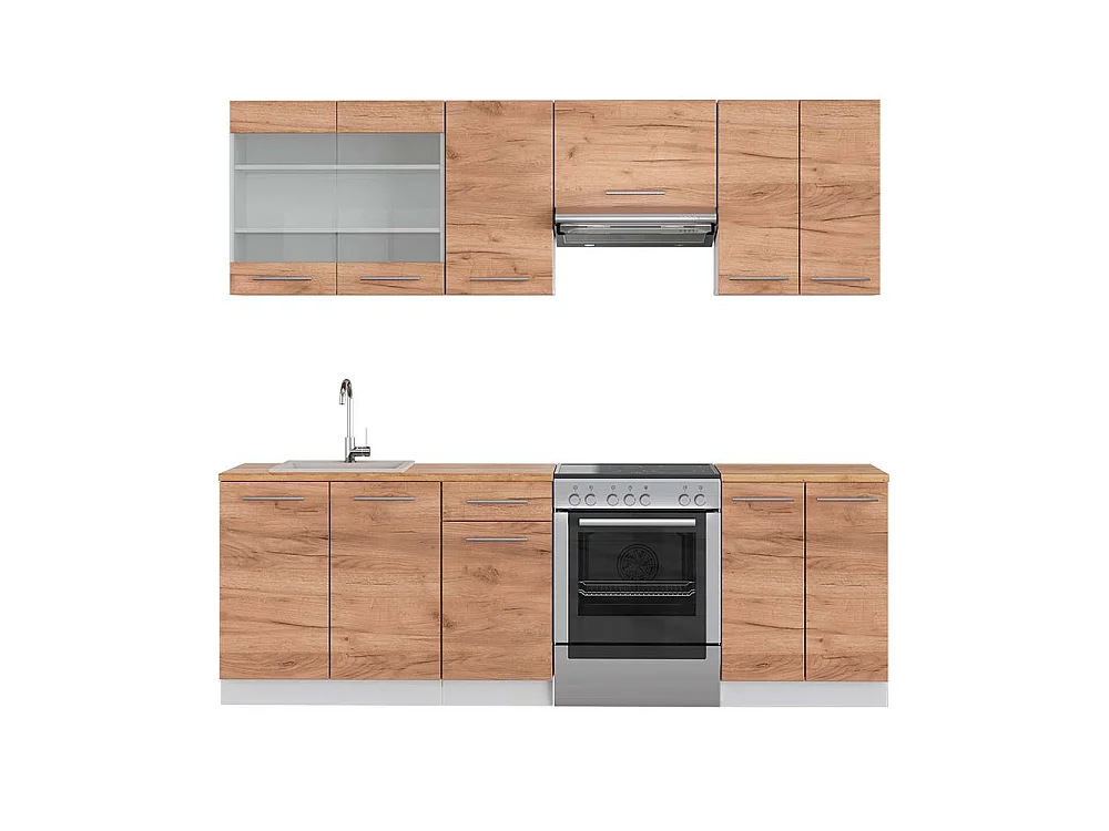 Kitchenette carvalho goldkraft/branco 240x60x81.6 fame-line