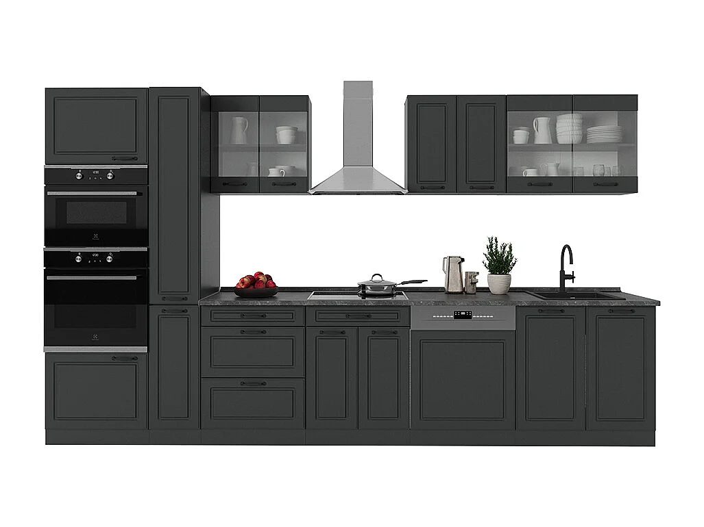 Cuisine complète  anthracite maison de campagne/anthracite 350x60x81.6 r-line