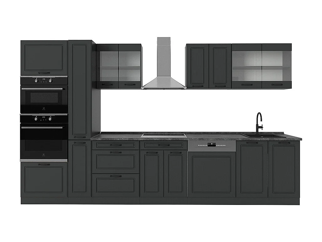 Cuisine complète  anthracite maison de campagne/anthracite 350x60x81.6 r-line