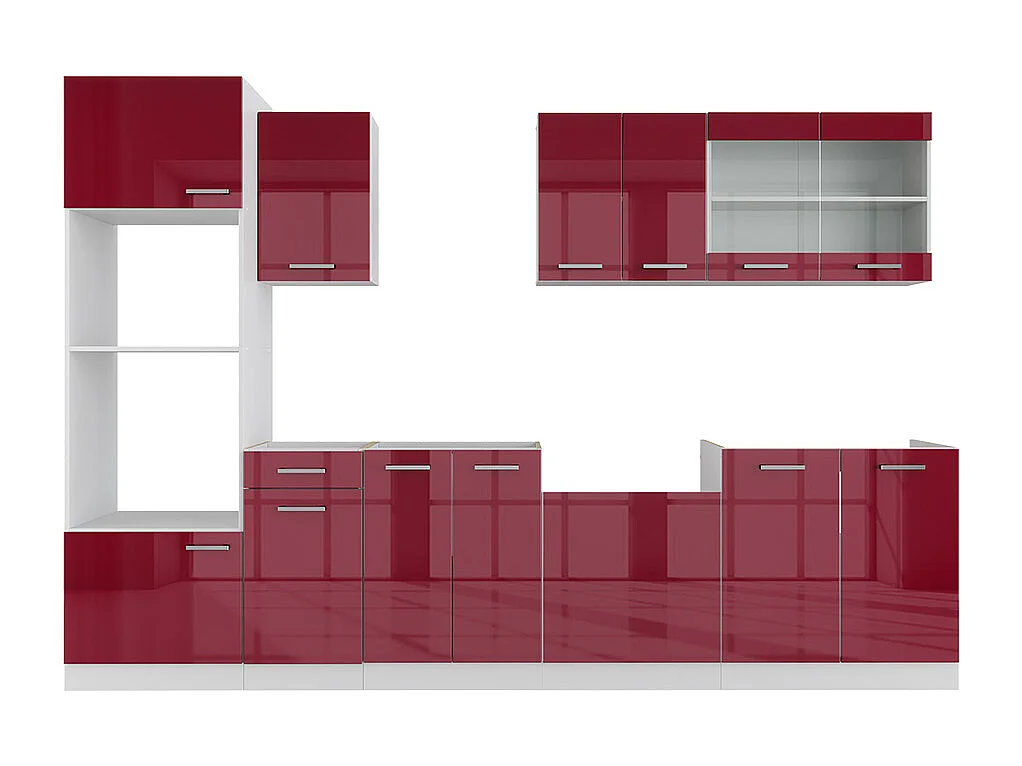 Cuisine rouge brillant/blanc 300x46x81.6 r-line