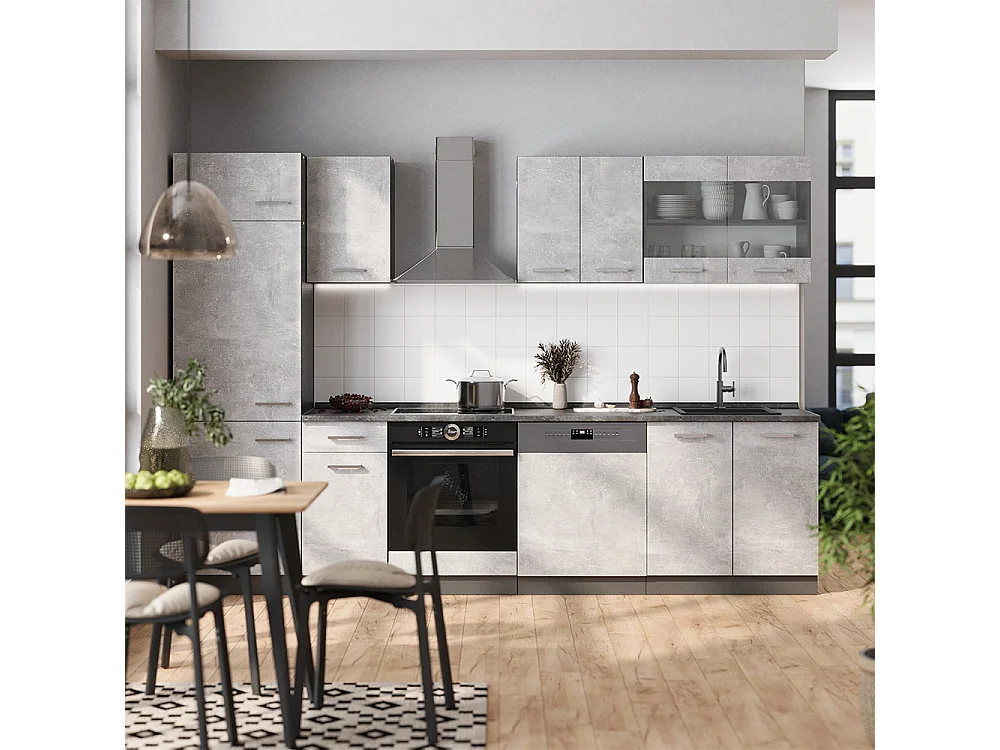 Cuisine béton/anthracite 300x60x81.6 r-line