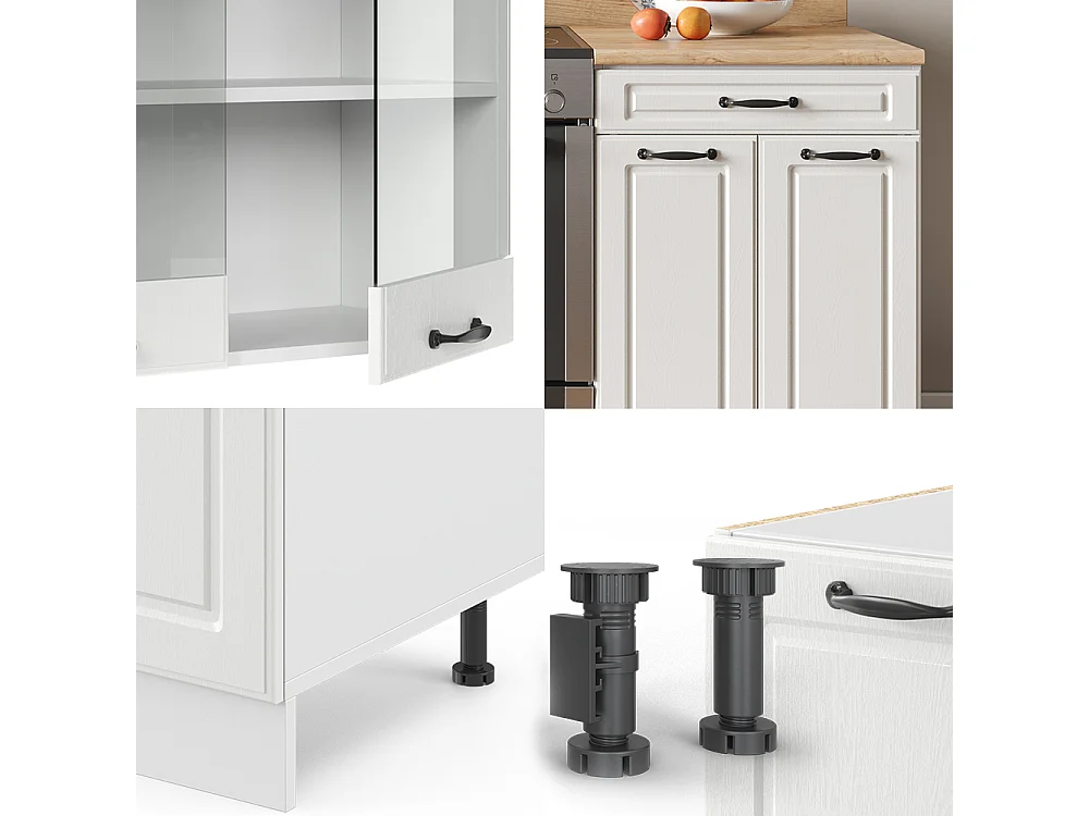 Mueble de cocina casa de campo blanca/blanca 200x60x81.6 r-line