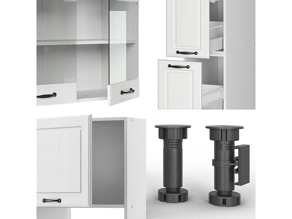 Keukenblok wit landhuis/wit 350x60x81.6 r-line