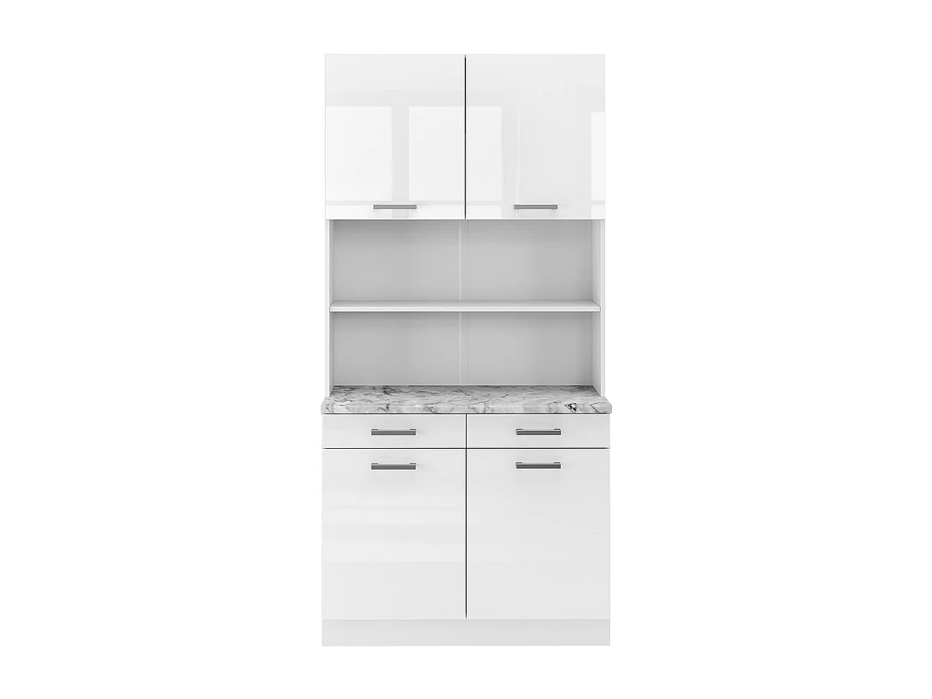 Bloc cuisine blanc haute brillance 100x60x81.6 r-line