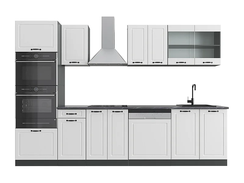 Aneks kuchenny biały dworek/antracyt 300x60x81.6 r-line