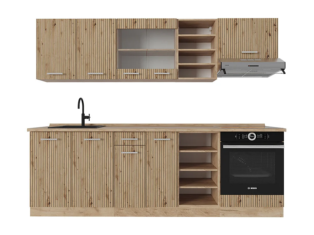 Cuisine chêne artisan/chêne doré 240x60x81.6 r-line