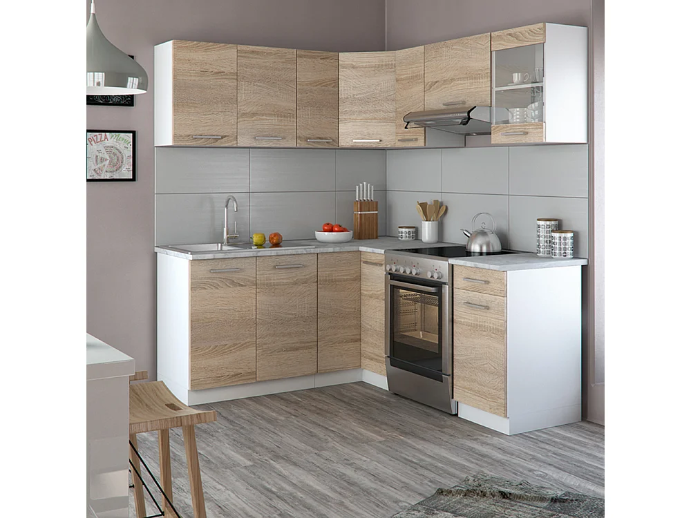 Cuisine dangle sonoma/blanc 190x60x81.6 rick