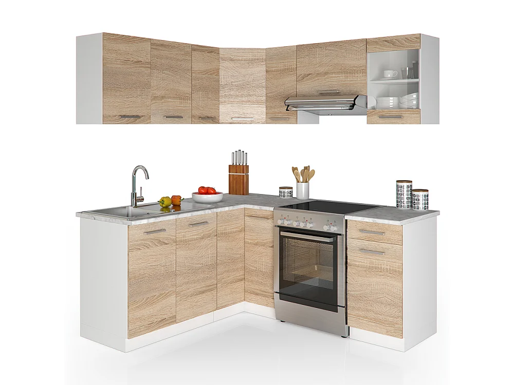 Cuisine dangle sonoma/blanc 190x60x81.6 rick