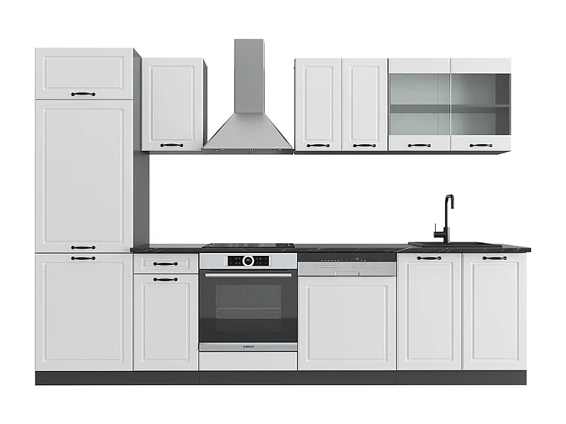 Aneks kuchenny biały dworek/antracyt 300x60x81.6 r-line