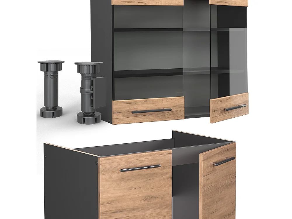 Aneks kuchenny złoty dąb power/antracyt 240x60x81.6 fame-line