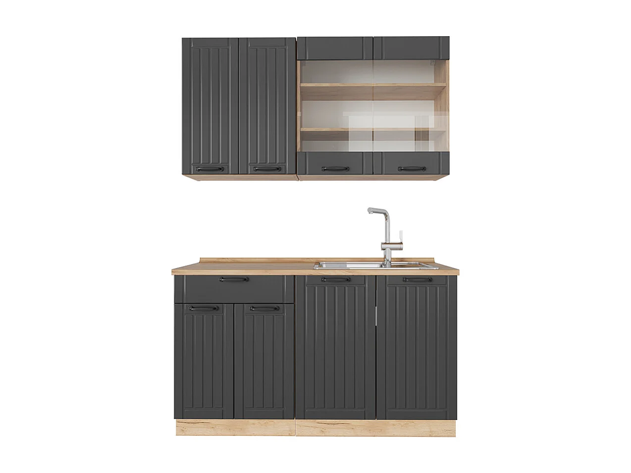 Cuisine gris foncé 140x60x81.6 fame-line
