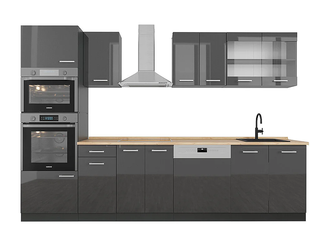 Cuisine anthracite brillant/anthracite 300x46x81.6 r-line