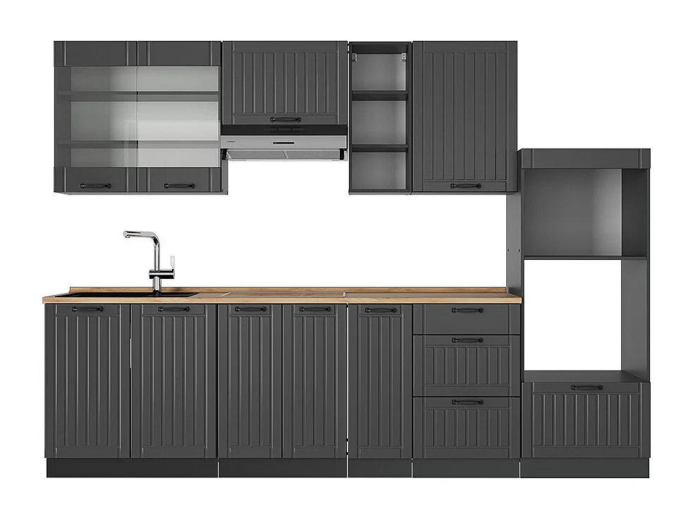 Køkkenrække mørkegrå 280x46x81.6 fame-line