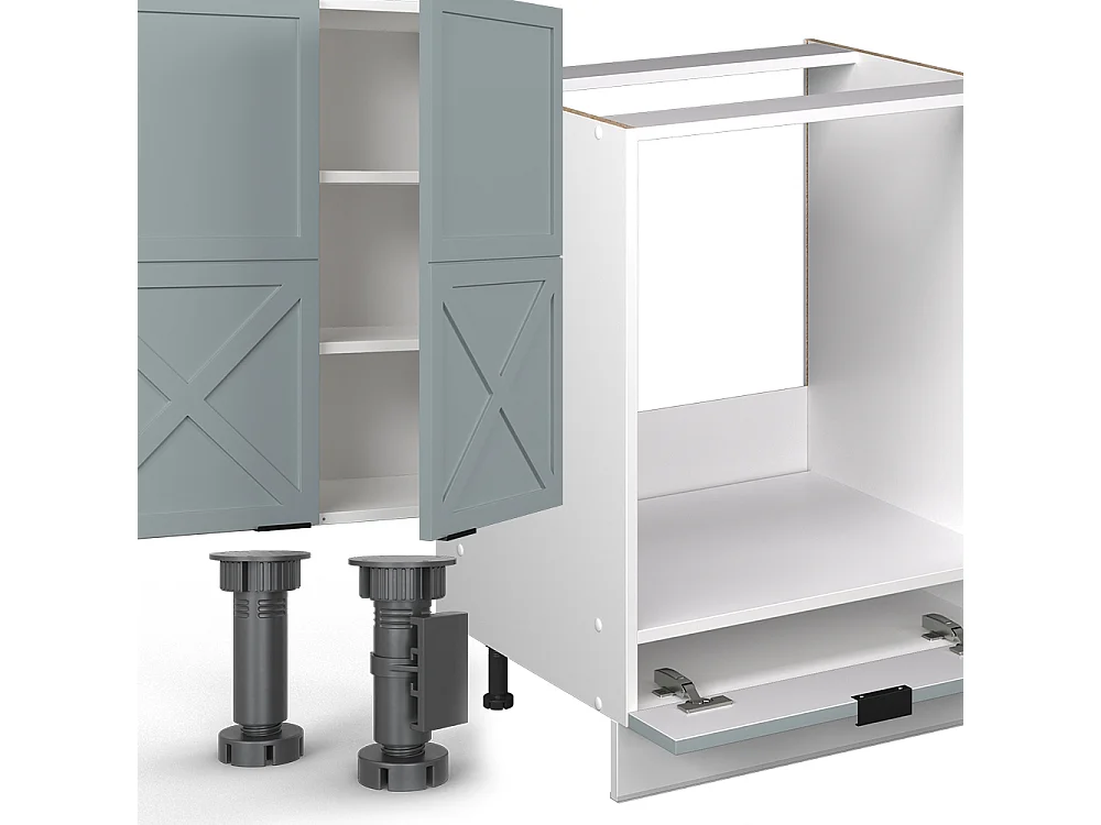 Cucina angolare completa blu-grigio chiaro/bianco 347x46x81.6 fame-line