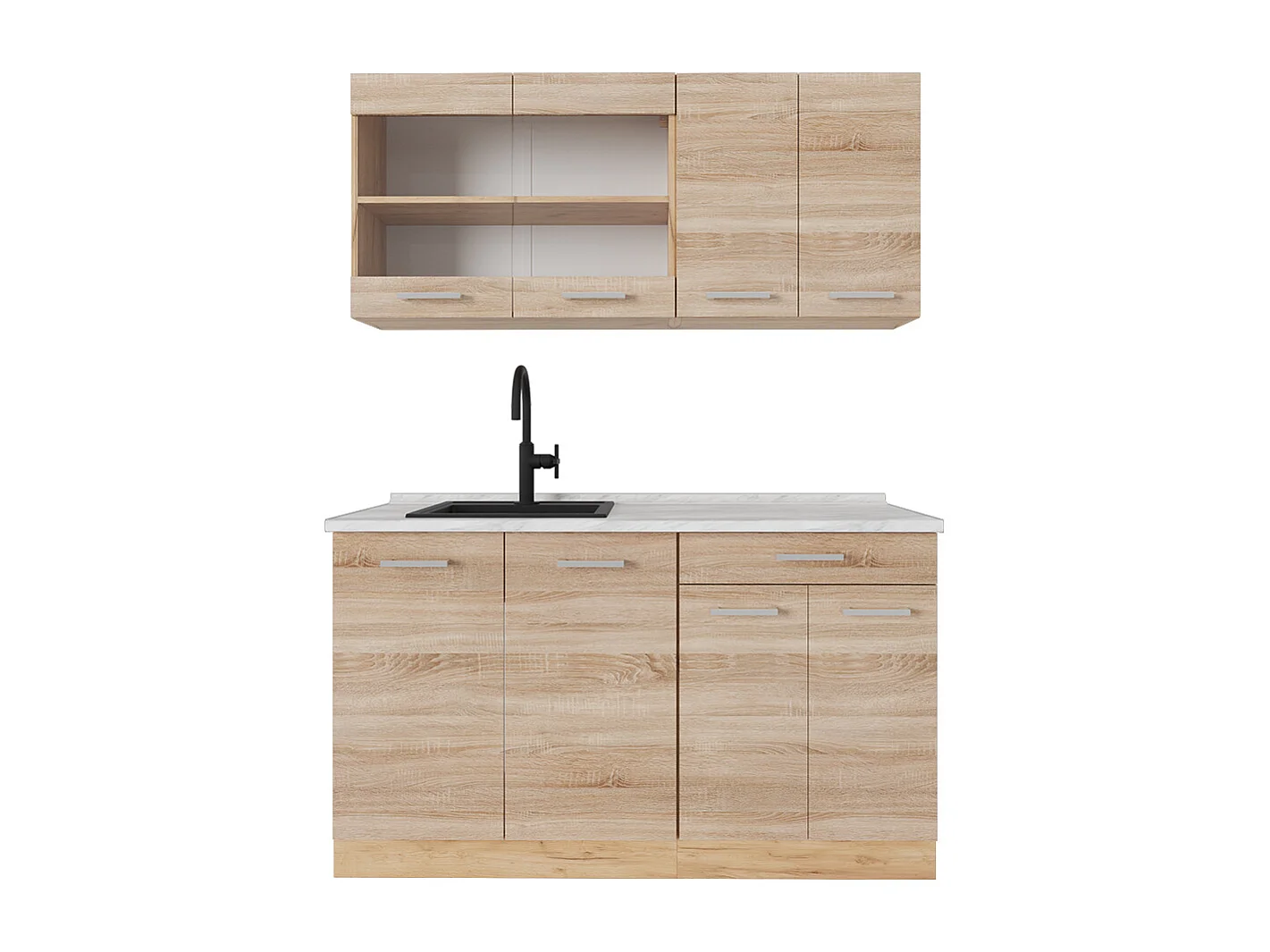 Cocina versátil roble sonoma/goldkraft 140x60x81.6 r-line