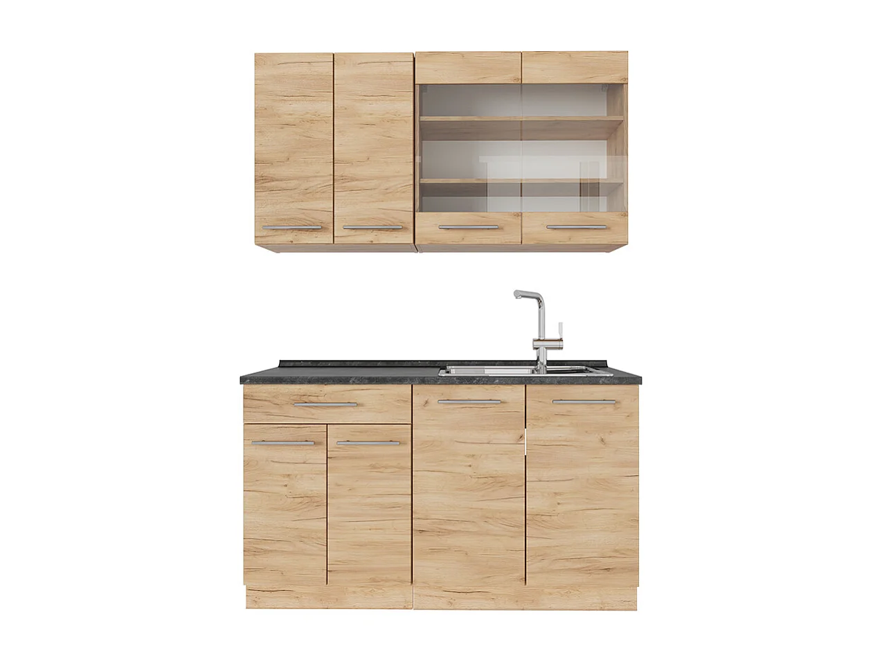 Cuisine chêne de force doré 140x60x81.6 fame-line