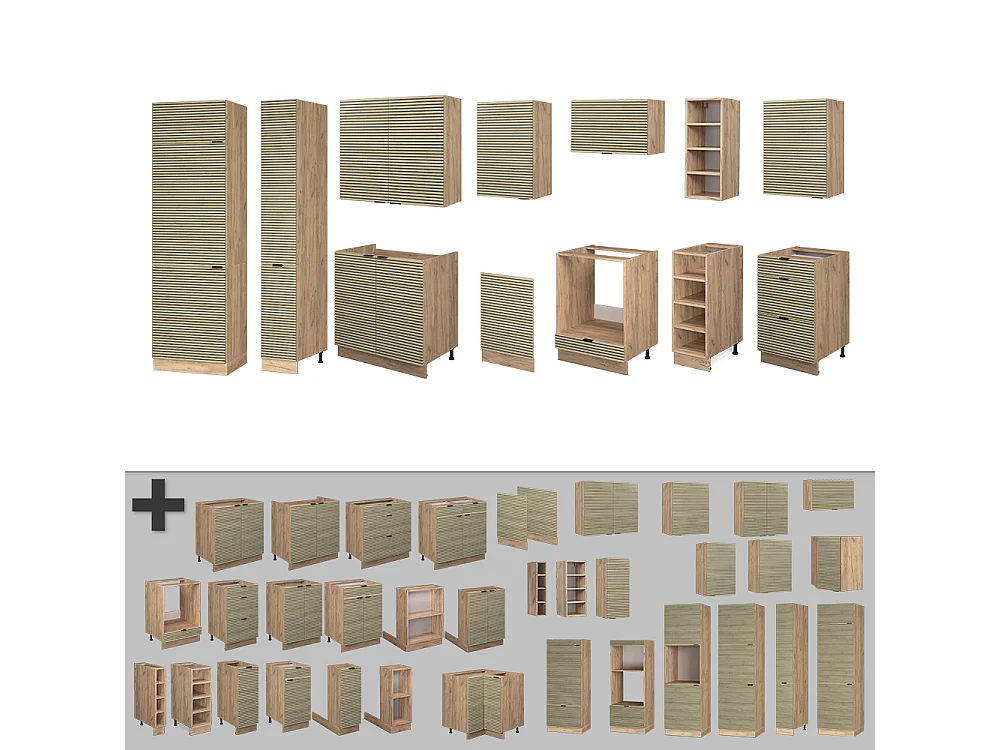 Mueble de cocina panel de roble/roble goldkraft 355x60x81.6 fame-line