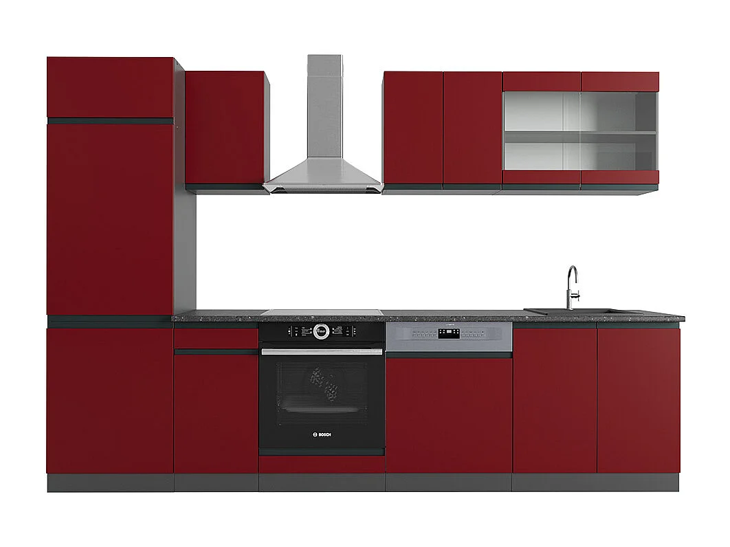 Cuisine rouge/anthracite 300x60x81.6 r-line
