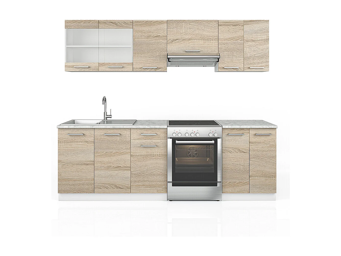 Mobile da cucina sonoma/bianco 240x60x81.6 raul