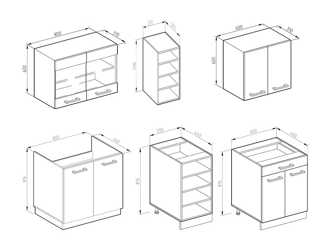 Cocina para solteros precioso gris/blanco 160x46x81.6 r-line