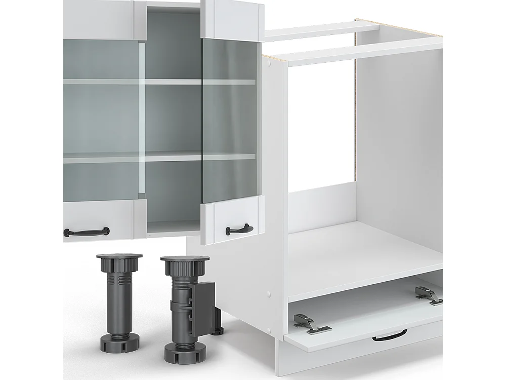 Complete keukeneenheid wit landhuis/wit 355x46x81.6 fame-line