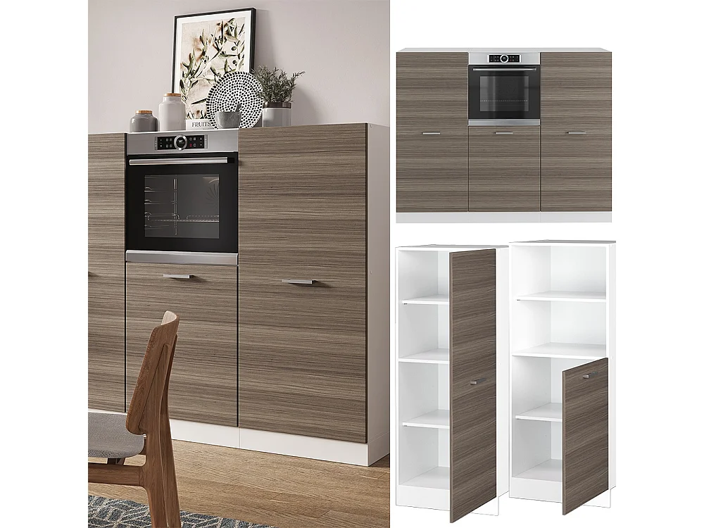 Köksblock ädelgrå/vit 180x46x81.6 r-line