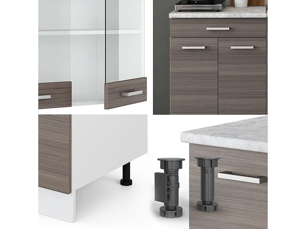 Cocina para solteros gris noble 140x60x81.6 r-line