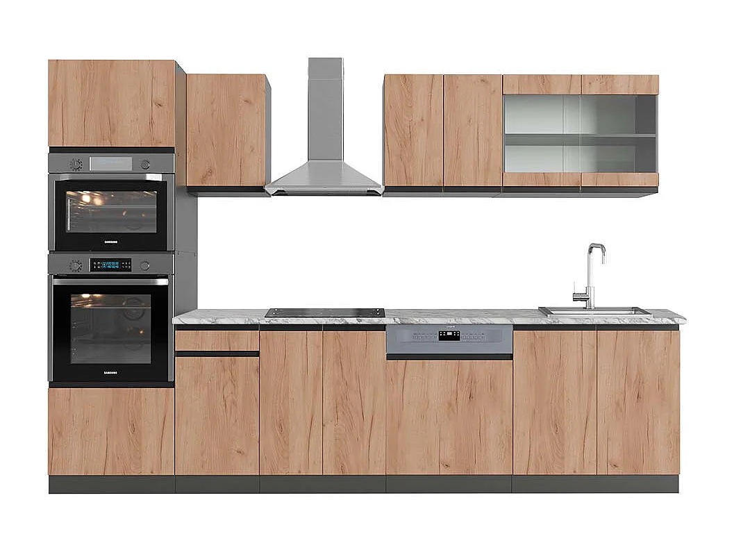 Mueble de cocina oro power roble/antracita 300x60x81.6 r-line