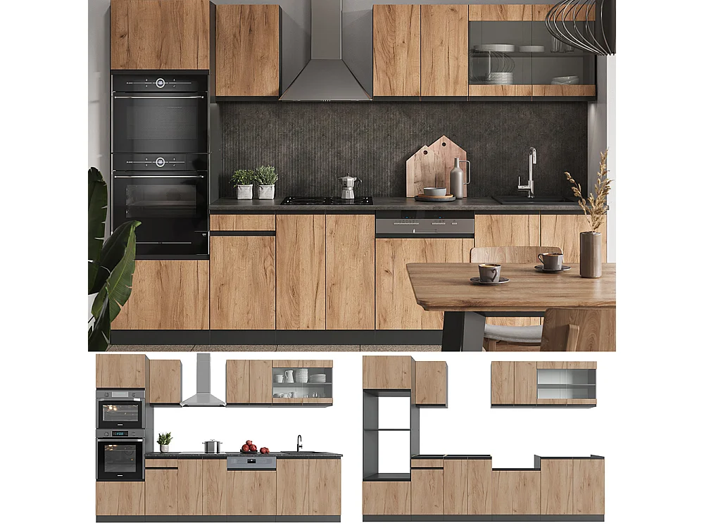 Aneks kuchenny złoty dąb power/antracyt 300x60x81.6 r-line