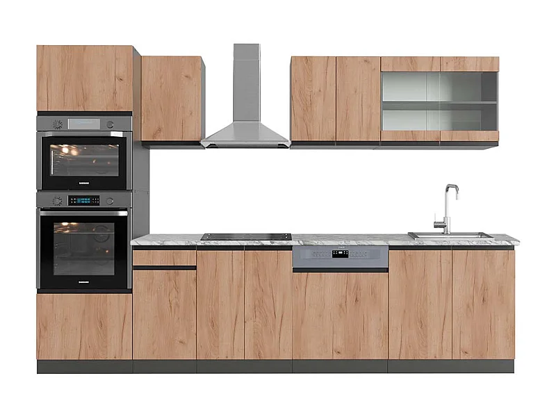 Mueble de cocina oro power roble/antracita 300x60x81.6 r-line