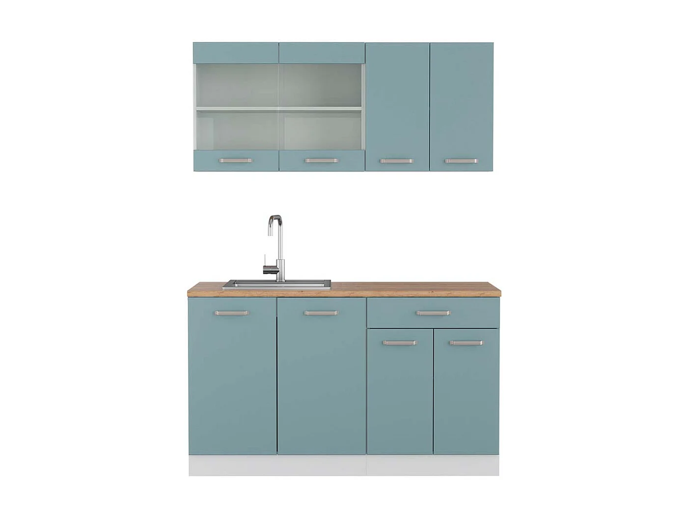 Cuisine bleu-gris/blanc 140x60x81.6 r-line