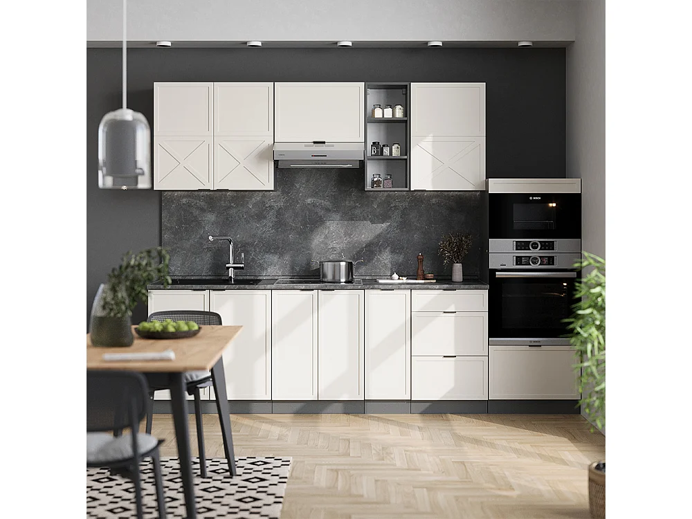 Cuisine grisbeige/anthracite 280x60x81.6 fame-line