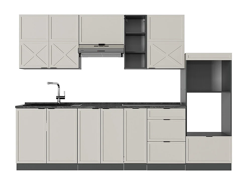 Pentry gråbeige/antracit 280x60x81.6 fame-line