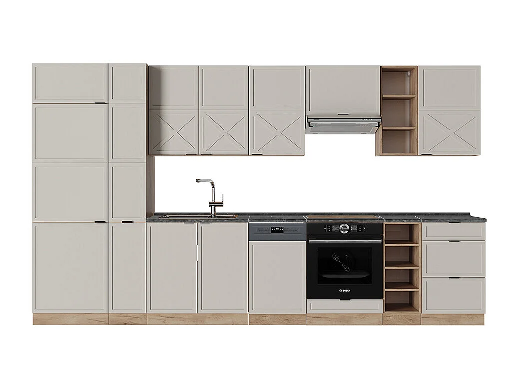 Pentry gråbeige/goldkraft ek 355x60x81.6 fame-line