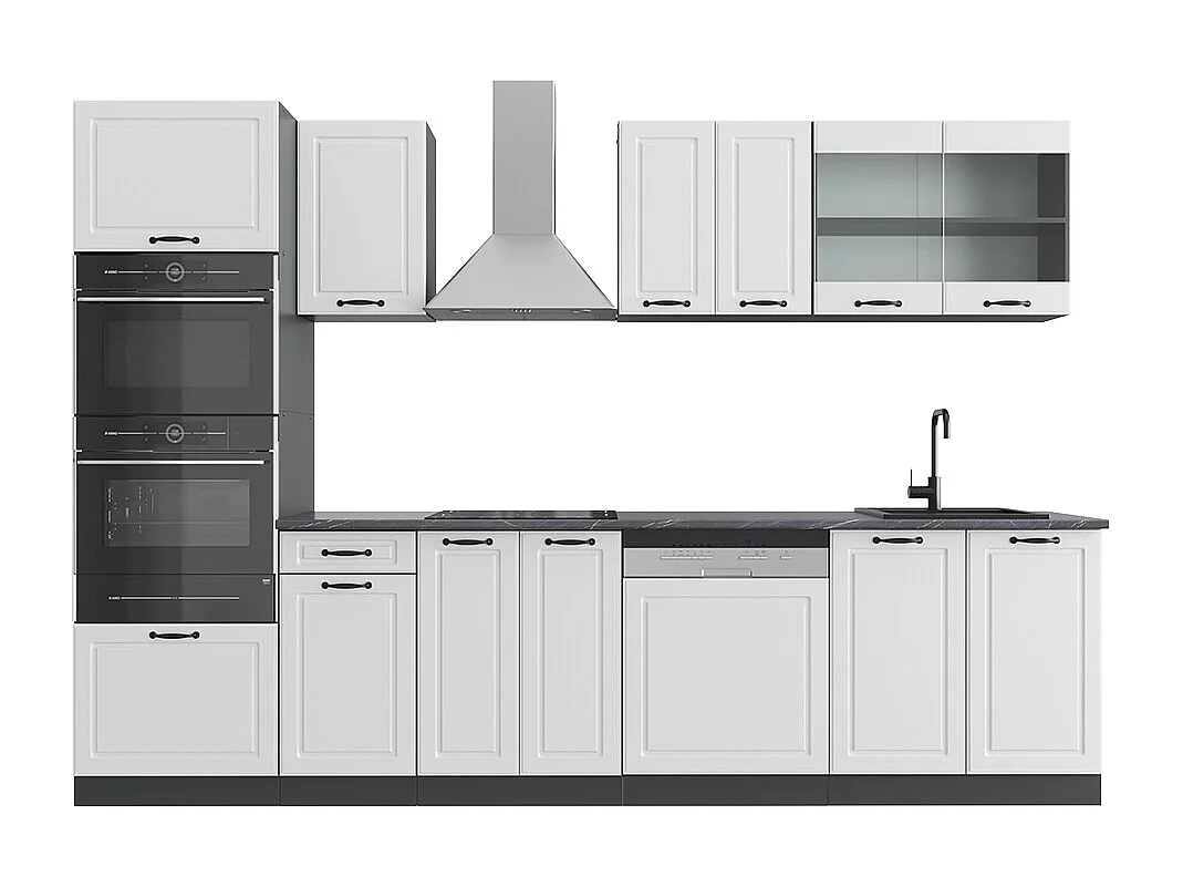 Cuisine blanc cottage/anthracite 300x46x81.6 r-line