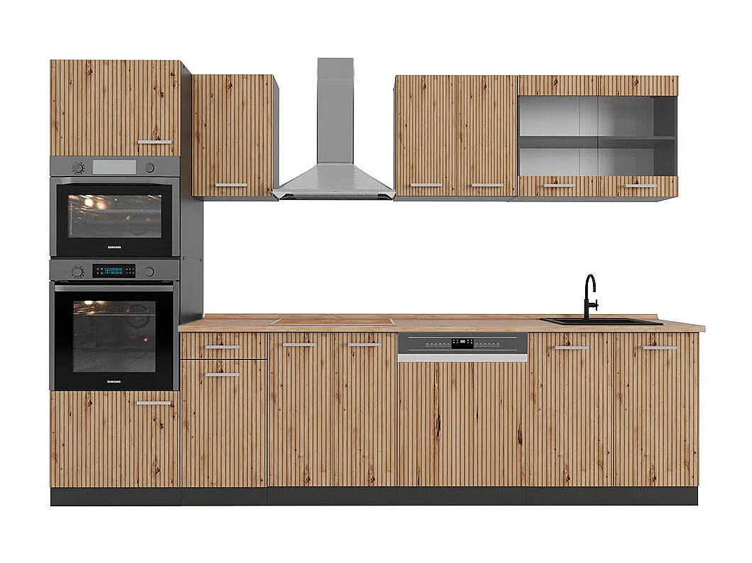 Küchenzeile artisan eiche/anthrazit 300x60x81.6 r-line