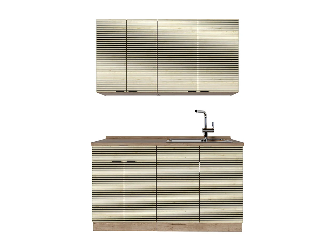 Cocina para solteros panel de roble/roble goldkraft 140x60x81.6 fame-line