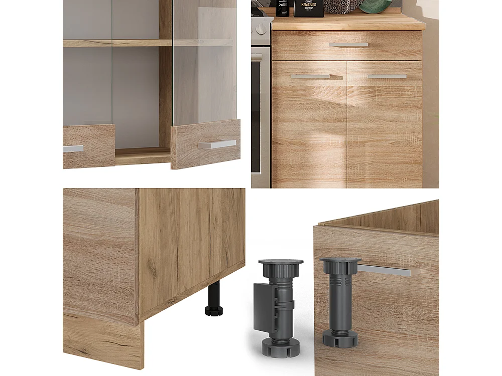 Küchenzeile sonoma/goldkraft eiche 200x60x81.6 r-line