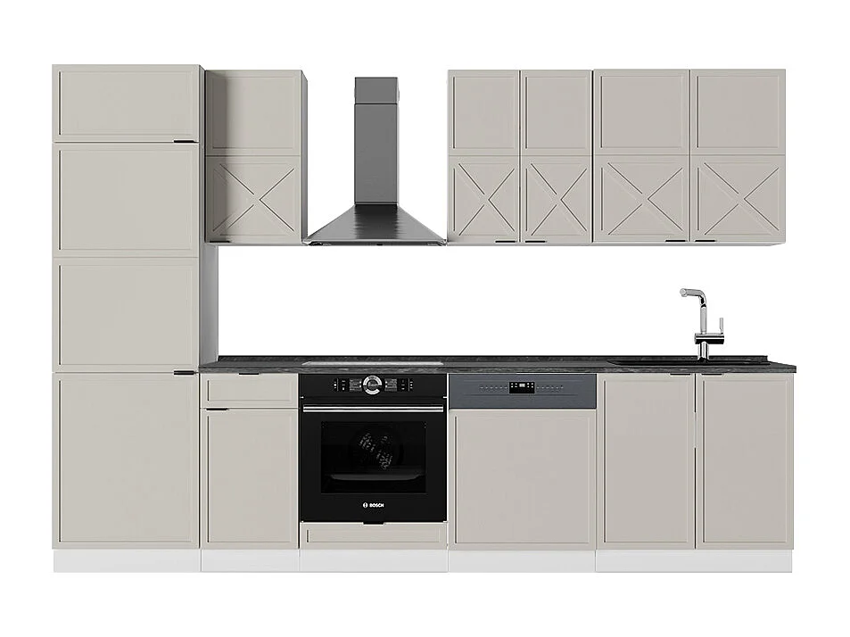 Cuisine grisbeige/blanc 300x60x81.6 fame-line