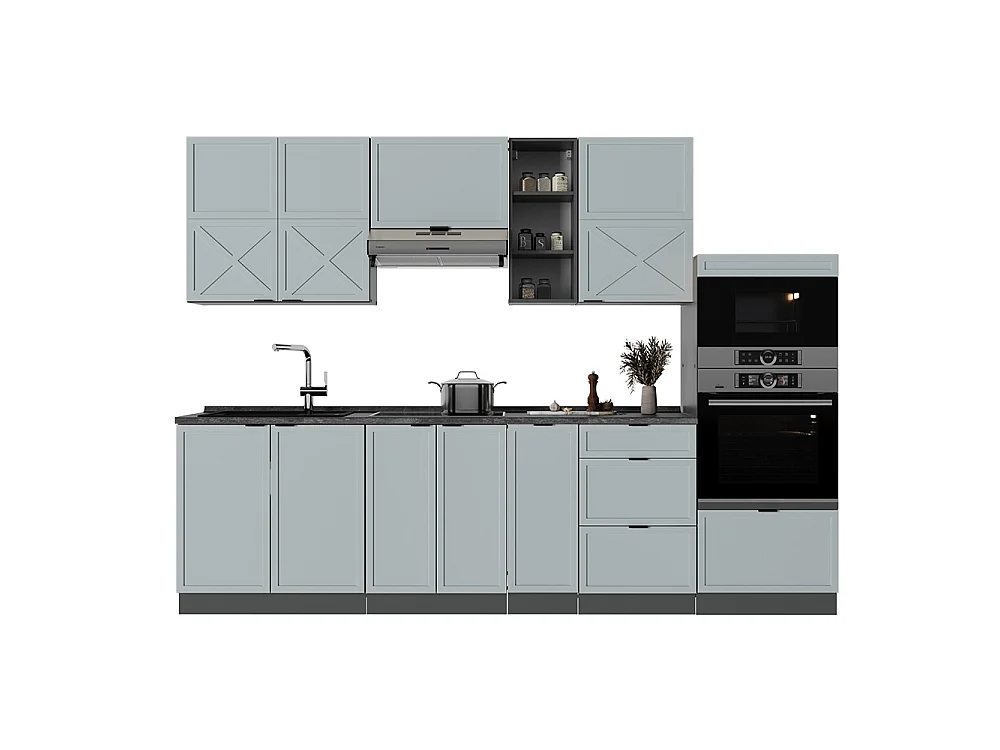 Cuisine bleu clair-gris/anthracite 280x60x81.6 fame-line