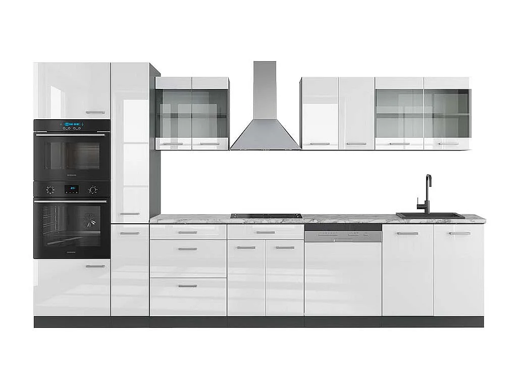 Cocina blanco brillo/antracita 350x60x81.6 r-line
