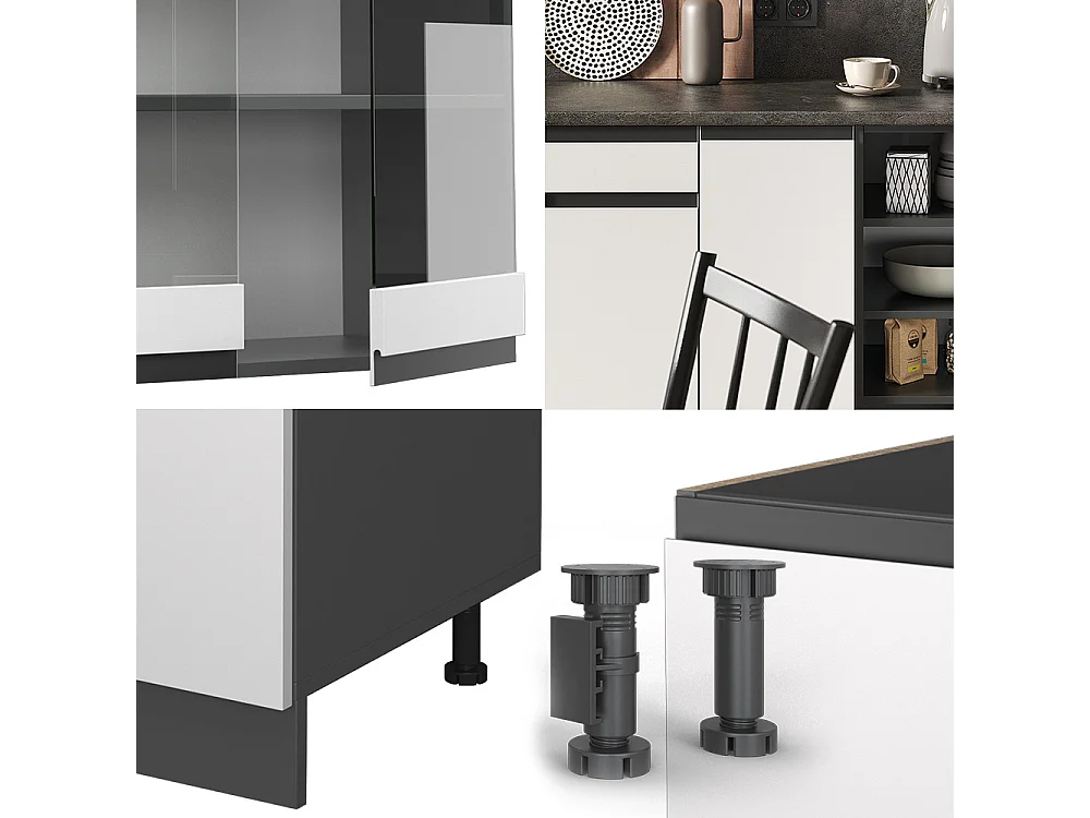 Cuisine blanc/anthracite 240x46x81.6 r-line