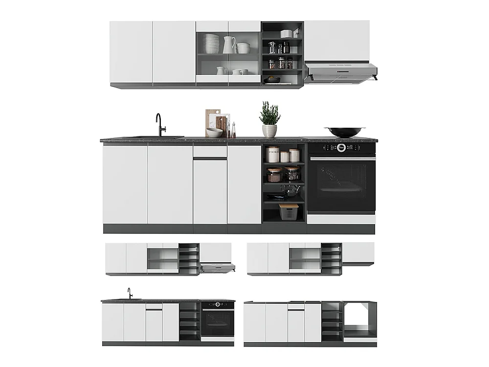 Cuisine blanc/anthracite 240x46x81.6 r-line