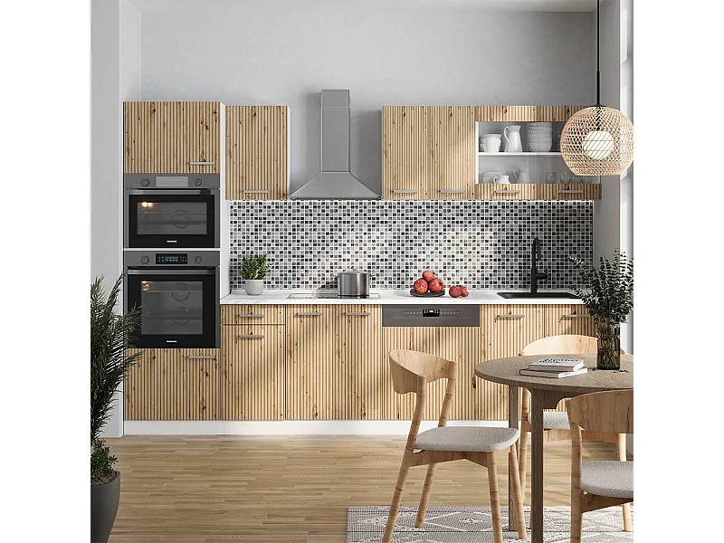 Küchenzeile artisan eiche/weiß 300x60x81.6 r-line