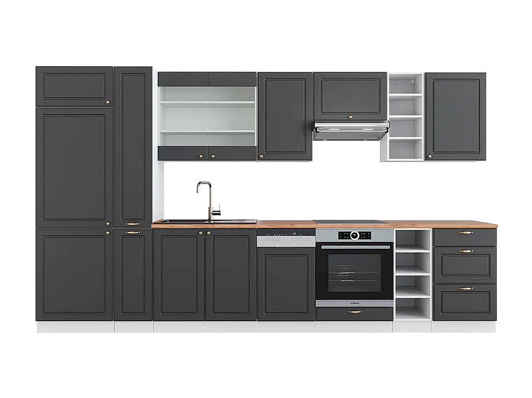 Cuisine anthracite-or/blanc 355x60x81.6 fame-line