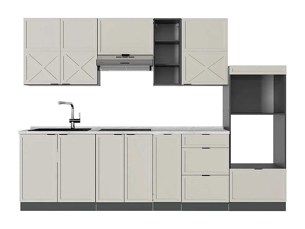Pentry gråbeige/antracit 280x46x81.6 fame-line